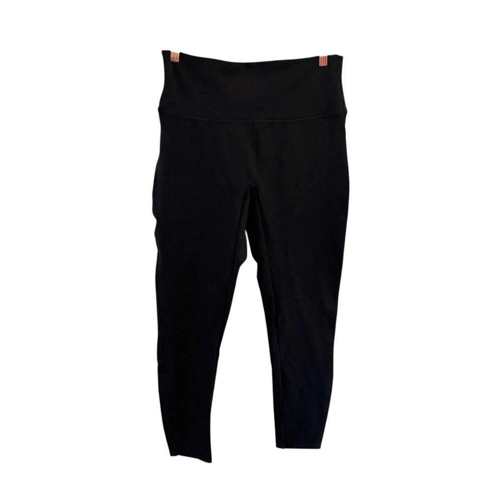 Spanx Ponte Ankle Leggings Pants‎ Womens L Black Classic Athleisure Pull On